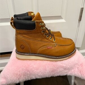 Sureway LT Brown Leather Work Lace Up Boots Oil Slip Resist SW601MS Mens 10.5